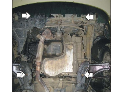 Защита картера и КПП Мотодор сталь 2 мм для Daewoo Nubira 1997-2003 00504