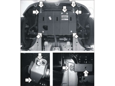 Защита картера и КПП Мотодор сталь 2 мм для Daewoo Matiz 2002-2015 00508