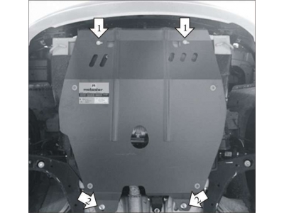 Защита картера и КПП Мотодор сталь 2 мм для Daewoo Nexia 1995-2016 00511