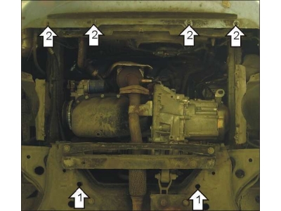 Защита картера и КПП Мотодор сталь 2 мм для Fiat Grande Punto 2005-2009