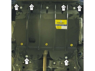 Защита картера и КПП Мотодор сталь 2 мм для Fiat Grande Punto 2005-2009