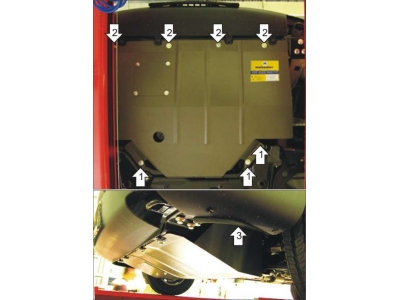 Защита картера и КПП Мотодор сталь 2 мм для Fiat Ducato 244 2002-2006 00616