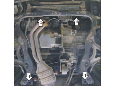Защита картера и КПП Мотодор сталь 2 мм для Ford Mondeo 1996-2000