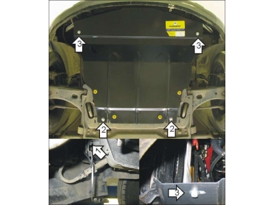 Защита картера и КПП Мотодор сталь 2 мм для Ford Fiesta/Fusion/Mazda 2 2001-2012 00714