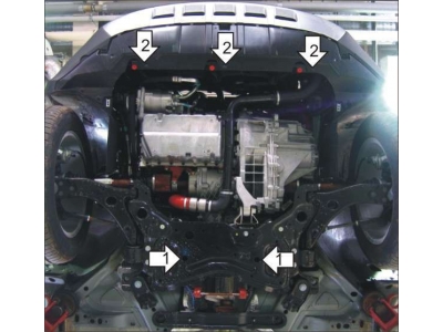 Защита картера и КПП Мотодор сталь 2 мм для Ford Kuga 2008-2013