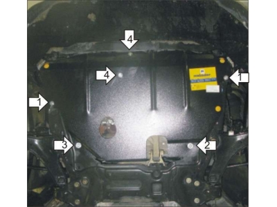Защита картера и КПП Мотодор сталь 2 мм для Ford S-max/Galaxy/Mondeo 2006-2015