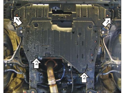 Защита картера и КПП Мотодор сталь 2 мм для Honda Accord 2002-2007