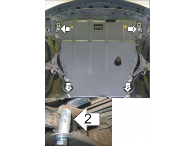 Защита картера и КПП Мотодор сталь 2 мм для Honda Civic 2000-2006