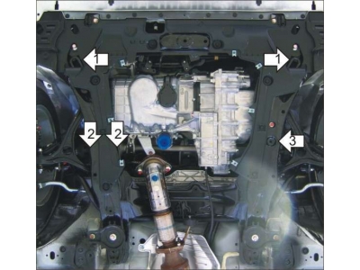 Защита картера и КПП Мотодор сталь 2 мм для Honda Accord 2008-2013