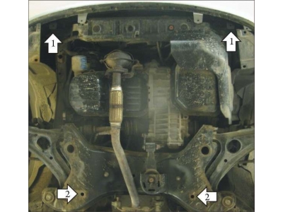 Защита картера и КПП Мотодор сталь 2 мм для Hyundai Getz 2002-2011