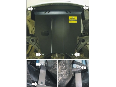 Защита картера и КПП Мотодор сталь 2 мм для Hyundai Getz 2002-2011