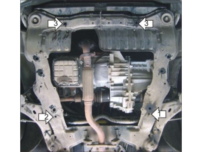 Защита картера и КПП Мотодор сталь 2 мм для Hyundai Trajet 2000-2004