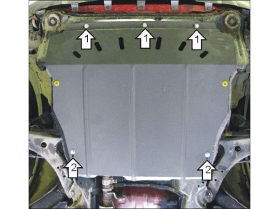 Защита картера и КПП Мотодор сталь 2 мм для Hyundai Santa Fe Classic/Tagaz C190/Jac Rein 2000-2013