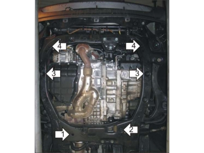 Защита картера и КПП Мотодор сталь 2 мм для Hyundai ix55 2009-2013