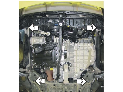 Защита картера и КПП Мотодор сталь 2 мм для Hyundai Santa Fe 2012-2018
