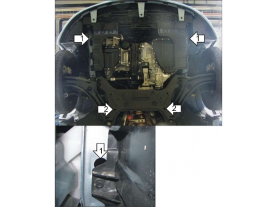 Защита картера и КПП Мотодор сталь 2 мм для Hyundai i20/Kia Soul 2008-2014