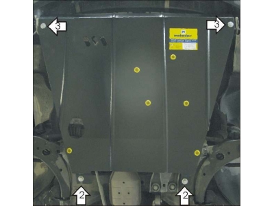 Защита картера и КПП Мотодор сталь 2 мм для Kia Spectra 2004-2011