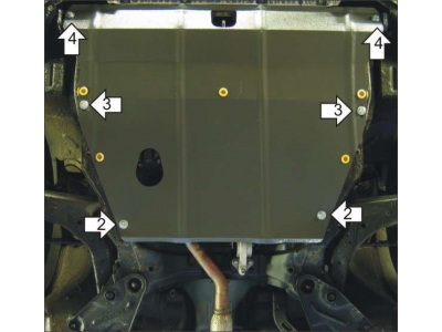 Защита картера и КПП Мотодор сталь 2 мм для Kia Cerato 2004-2006