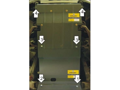 Защита картера, КПП и дифференциала Мотодор сталь 2 мм для Kia Sorento 2006-2009
