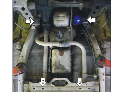 Защита КПП Мотодор сталь 2 мм для Kia Sportage 1999-2006