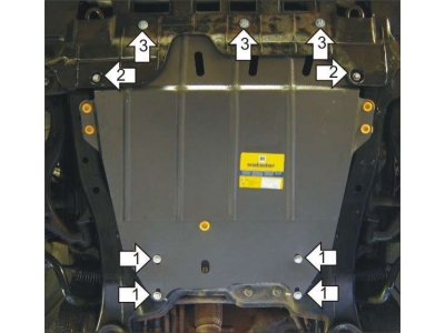 Защита картера и КПП Мотодор сталь 2 мм для Kia Carnival/Grand Carnival 2006-2014