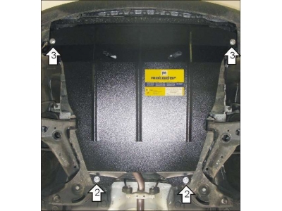 Защита картера и КПП Мотодор сталь 2 мм для Kia Picanto 2003-2011