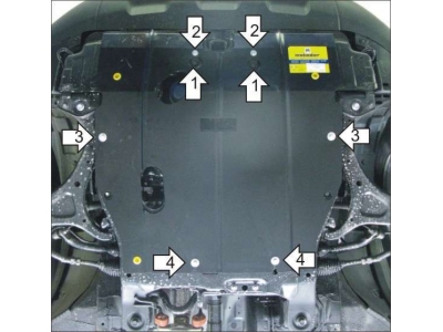 Защита картера и КПП Мотодор сталь 2 мм для Kia Sorento 2009-2012