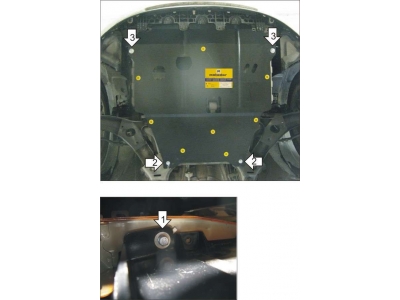 Защита картера и КПП Мотодор сталь 2 мм для Kia Venga 2011-2018 01030