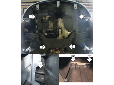 Защита картера и КПП Мотодор сталь 2 мм для Kia Soul 2011-2014
