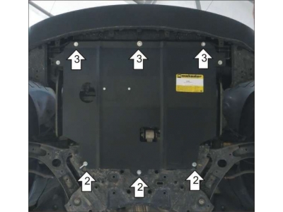 Защита картера и КПП Мотодор сталь 2 мм для Kia Soul 2014-2021