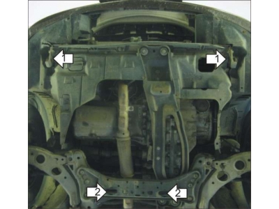 Защита картера и КПП Мотодор сталь 2 мм для Mazda 626 1997-2003 01106