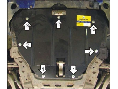 Защита картера и КПП Мотодор сталь 2 мм для Mazda 6 2002-2007