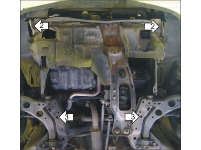 Защита картера и КПП Мотодор сталь 2 мм для Mazda 626 1997-2003 01120