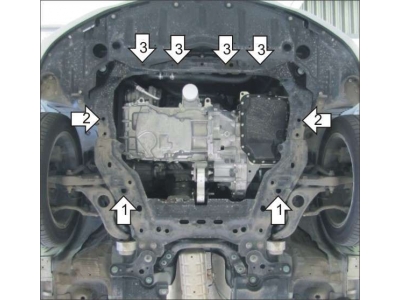 Защита картера и КПП Мотодор сталь 2 мм для Mazda 6 2007-2012 01131