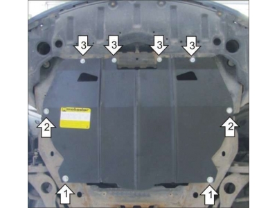 Защита картера и КПП Мотодор сталь 2 мм для Mazda 6 2007-2012 01131