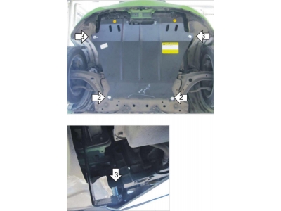 Защита картера и КПП Мотодор сталь 2 мм для Mazda 2 2007-2014