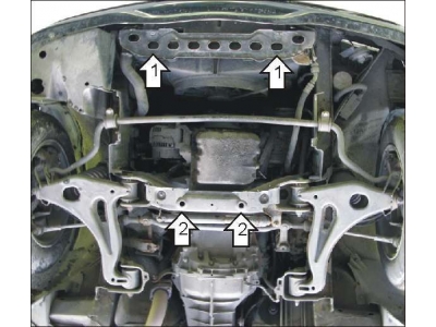 Защита картера двигателя Мотодор сталь 2 мм для Mercedes-Benz C-Class W202 1993-2000