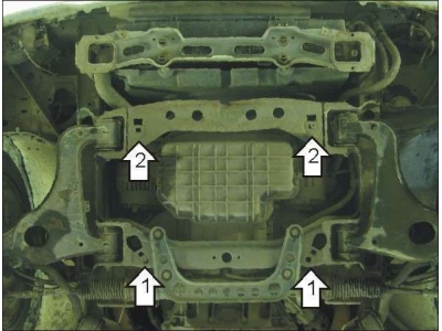 Защита картера двигателя Мотодор сталь 2 мм для Mercedes-Benz E-Class W210 1995-1999 01206