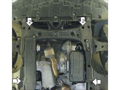 Защита картера и КПП Мотодор сталь 2 мм для Mercedes-Benz B-Class W245 2005-2011 01220