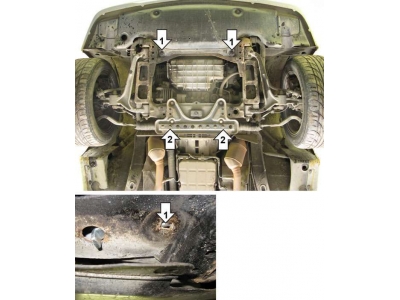 Защита картера двигателя Мотодор сталь 2 мм для Mercedes-Benz E-Class W210 1995-1999 01222