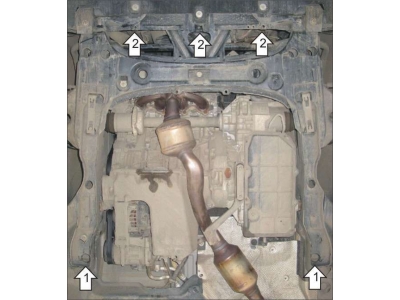Защита картера и КПП Мотодор сталь 2 мм для Mercedes-Benz B-Class W245 2005-2011 01226