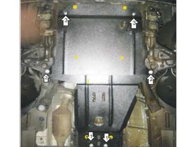 Защита картера и КПП Мотодор сталь 2 мм для Mercedes-Benz Vito/V-class Viano 2003-2014 01229