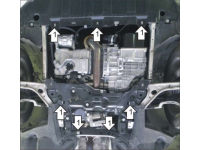 Защита картера и КПП Мотодор сталь 2 мм для Mercedes-Benz B-Class W246/GLA 2014-2021
