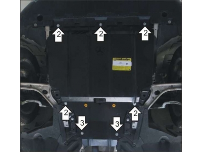 Защита картера и КПП Мотодор сталь 2 мм для Mercedes-Benz B-Class W246/GLA 2014-2021