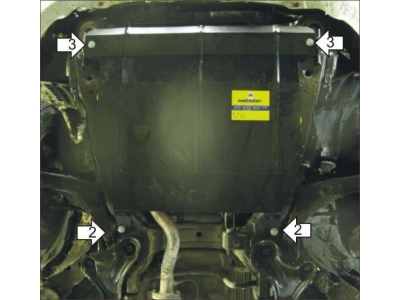 Защита картера и КПП Мотодор сталь 2 мм для Mitsubishi Space Wagon/Grandis 1998-2004