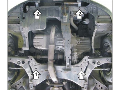 Защита картера и КПП Мотодор сталь 2 мм для Mitsubishi Lancer 9 2000-2010