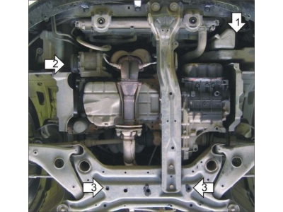 Защита картера и КПП Мотодор сталь 2 мм для Mitsubishi Galant 2004-2008