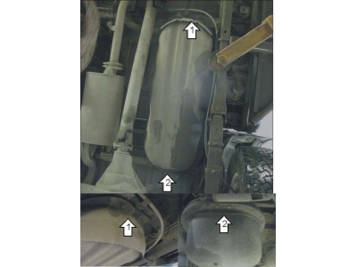 Защита бензобака Мотодор сталь 2 мм для Mitsubishi L200 2004-2005