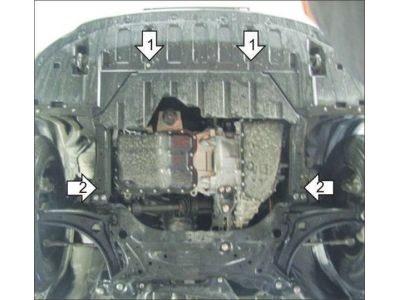 Защита картера и КПП Мотодор сталь 2 мм для Mitsubishi Outlander 2012-2021 01338
