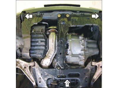 Защита картера и КПП Мотодор сталь 2 мм для Nissan X-Trail T30 2001-2007 01402